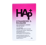 HAp+ jarðaberja og rabbabarabragð - 18 töflur